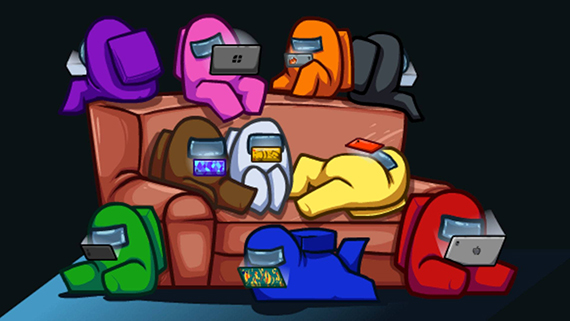 Among Us VR edition space game art