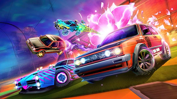 Rocket League car-soccer esports graphic