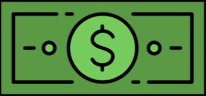 Money-back guarantee coins graphic